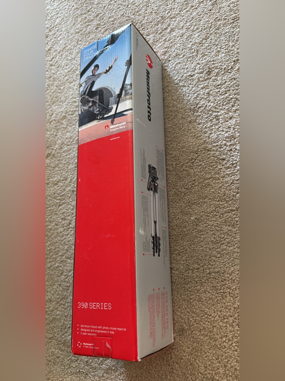 NIB Manfrotto Compact 394 Photo Movie Kit QR Tripod